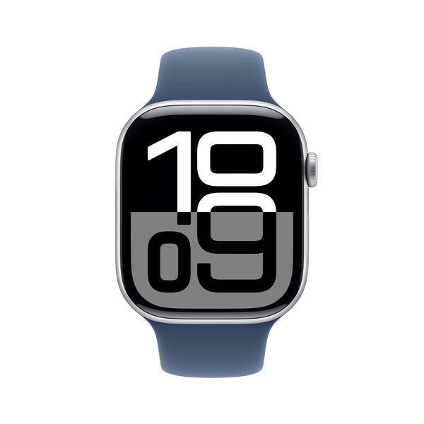 Apple watch series 10 46mm gps silver aluminum sport band denim 2