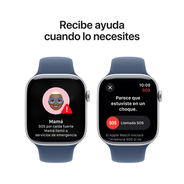 Apple watch series 10 46mm gps silver aluminum sport band denim 6