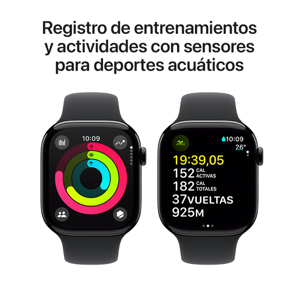 Apple watch series 10 46mm gps jet black aluminum sport band black 4