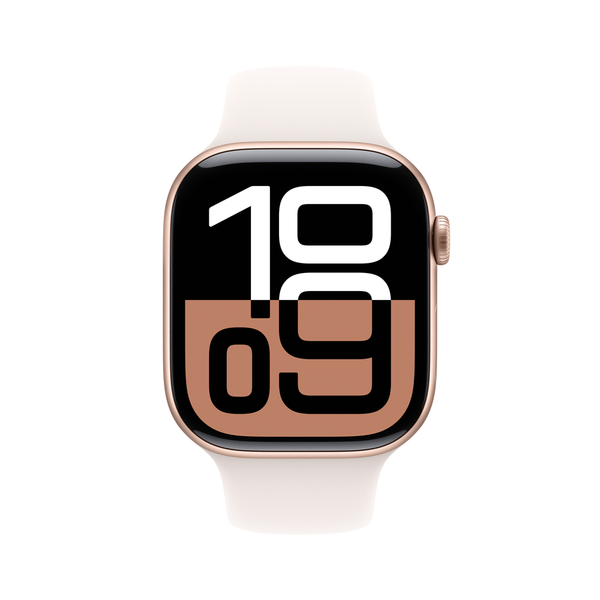 Apple watch series 10 46mm gps rose gold aluminum sport band light blush 2