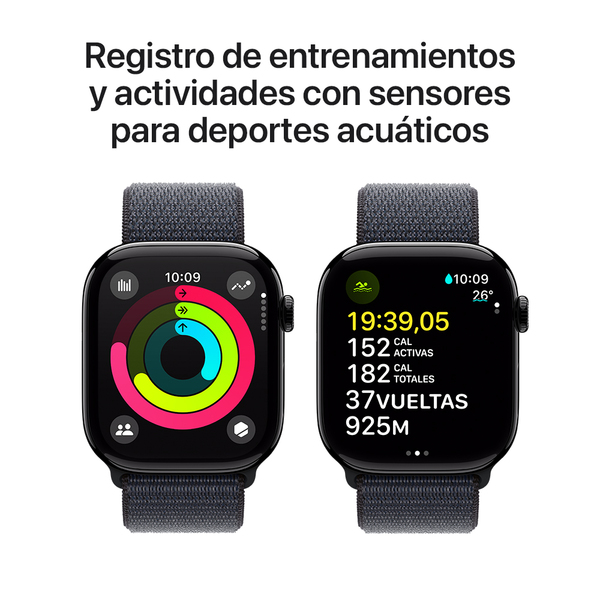 Apple watch series 10 46mm gps jet black aluminum sport loop ink 4