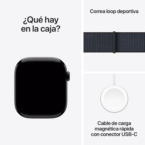 Apple watch series 10 46mm gps jet black aluminum sport loop ink 9