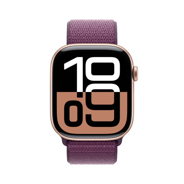 Apple watch series 10 46mm gps rose gold aluminum sport loop plum 2