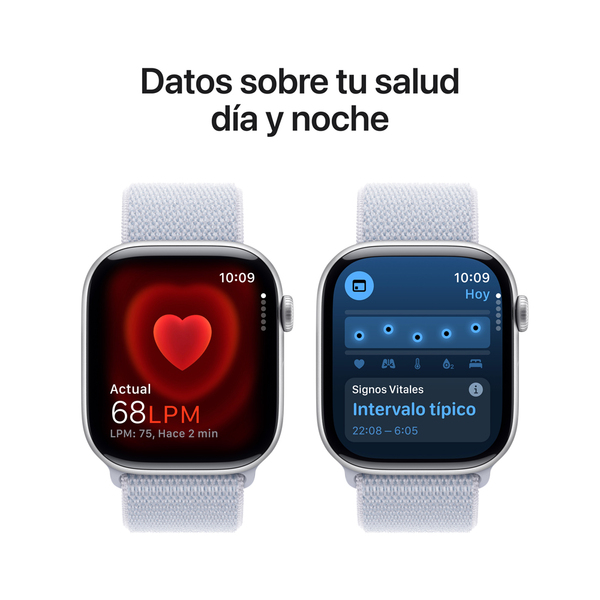 Apple watch series 10 46mm gps silver aluminum sport loop blue cloud 5