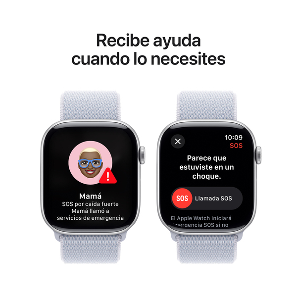 Apple watch series 10 46mm gps silver aluminum sport loop blue cloud 6