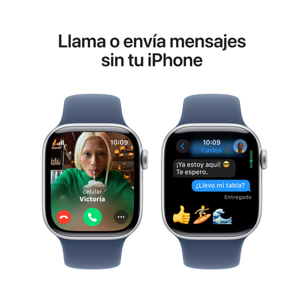 Apple watch series 10 42mm lte silver aluminum sport band denim 7