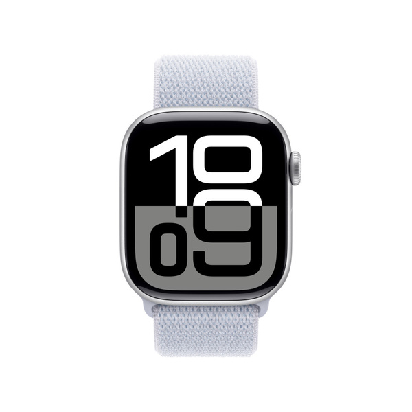 Apple watch series 10 42mm lte silver aluminum sport loop blue cloud 2
