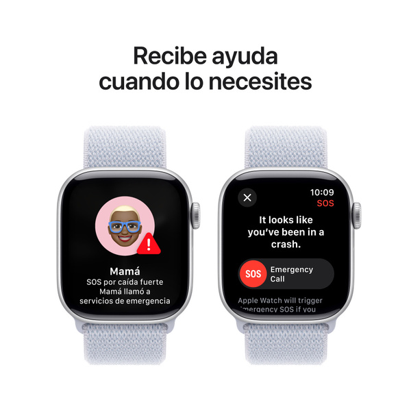 Apple watch series 10 42mm lte silver aluminum sport loop blue cloud 6