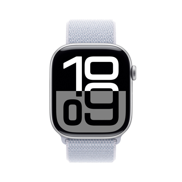 Apple watch series 10 46mm lte silver aluminum sport loop blue cloud 2
