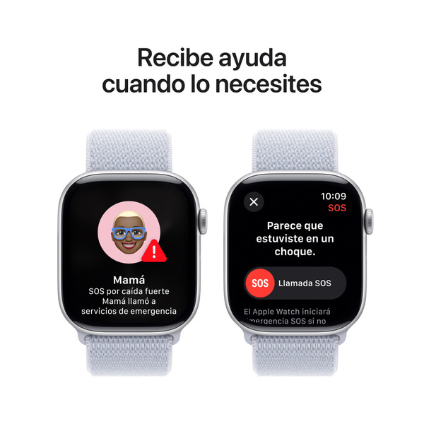 Apple watch series 10 46mm lte silver aluminum sport loop blue cloud 6