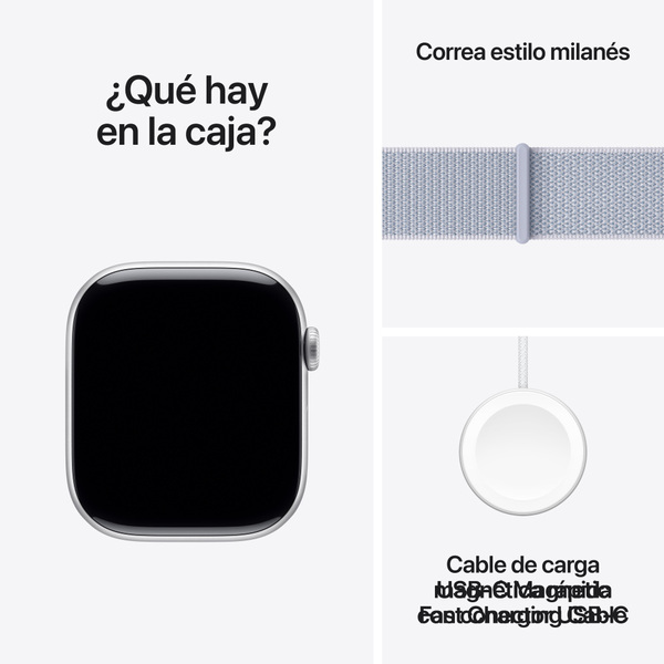 Apple watch series 10 46mm lte silver aluminum sport loop blue cloud 9
