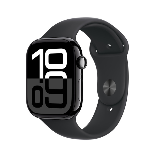 Apple watch series 10 46mm lte jet black aluminum sport band black 1