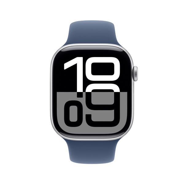 Apple watch series 10 46mm lte silver aluminum sport band denim 2