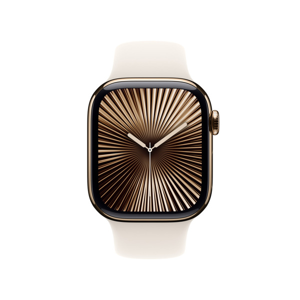 Apple watch series 10 42mm lte gold titanium sport band starlight 2