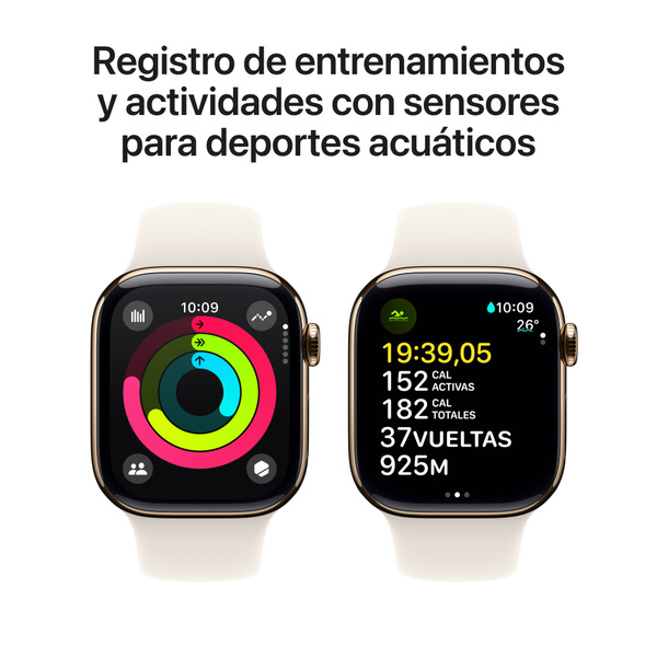 Apple watch series 10 42mm lte gold titanium sport band starlight 4