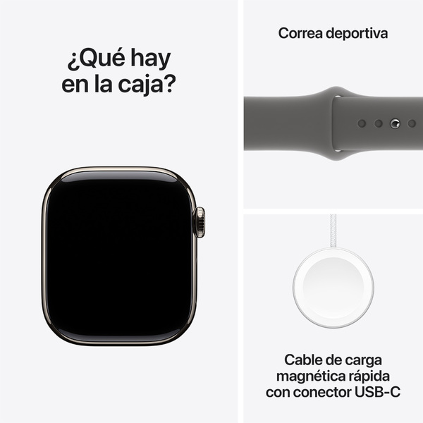 Apple watch series 10 42mm lte natural titanium sport band stone gray 9