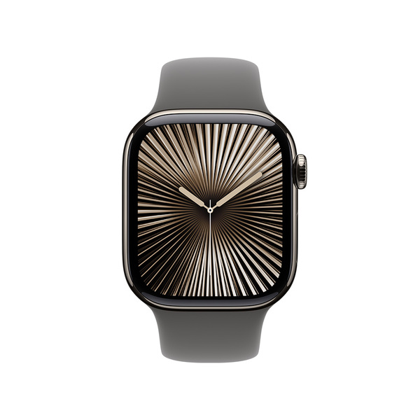 Apple watch series 10 42mm lte natural titanium sport band stone gray 2