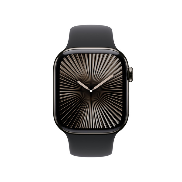 Apple watch series 10 42mm lte slate titanium sport band black 2