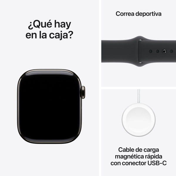 Apple watch series 10 42mm lte slate titanium sport band black 9