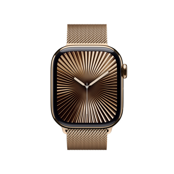 Apple watch series 10 42mm lte gold titanium milanese loop gold 2