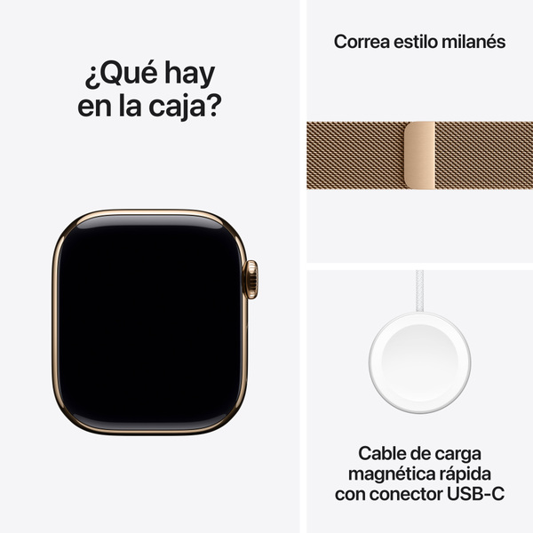 Apple watch series 10 42mm lte gold titanium milanese loop gold 9