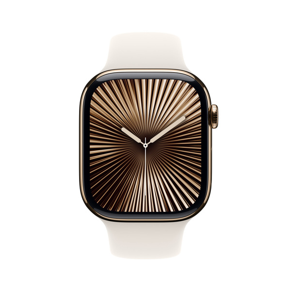 Apple watch series 10 46mm lte gold titanium sport band starlight 2
