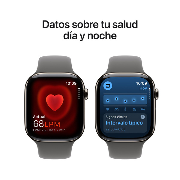 Apple watch series 10 46mm lte natural titanium sport band stone gray 5
