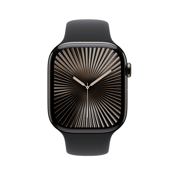 Apple watch series 10 46mm lte slate titanium sport band black 2