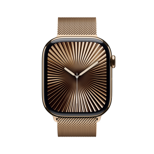 Apple watch series 10 46mm lte gold titanium milanese loop gold 2