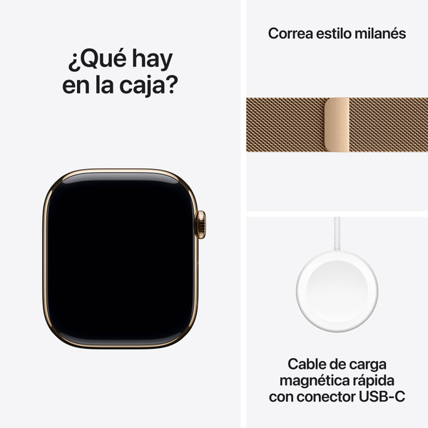 Apple watch series 10 46mm lte gold titanium milanese loop gold 9