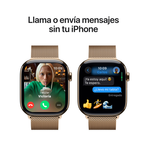 Apple watch series 10 46mm lte gold titanium milanese loop gold 7