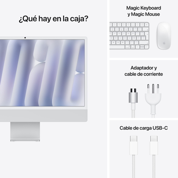 Apple imac m4 chip 2 port 24 in silver 9