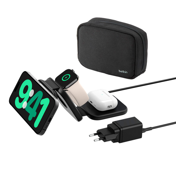 Base de carga para viaje 3 en 1 Belkin BoostCharge Pro