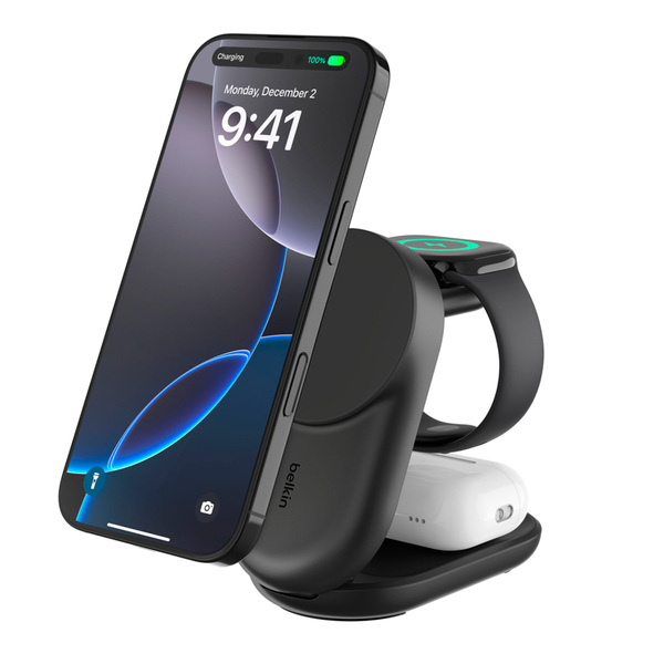 Base de carga inalámbrica triple Qi2 plegable Belkin UltraCharge