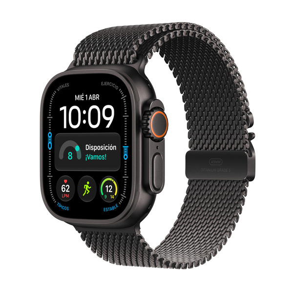 Apple watch ultra 4 49mm gps plus cellular black titanium milanese loop black 01