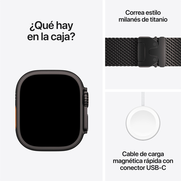 Apple watch ultra 4 49mm gps plus cellular black titanium milanese loop black 08