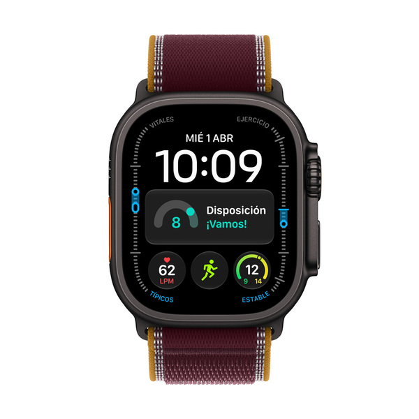 Apple watch ultra 4 49mm gps plus cellular black titanium trail loop burgundy 02
