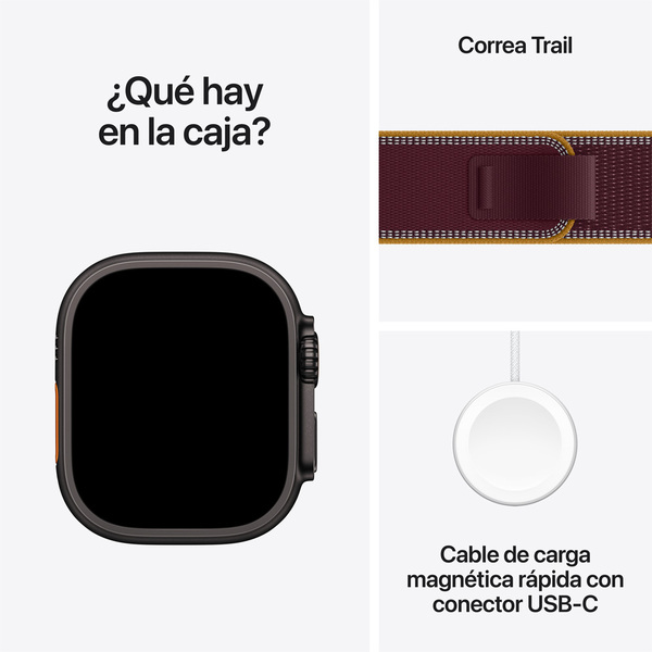 Apple watch ultra 4 49mm gps plus cellular black titanium trail loop burgundy 08