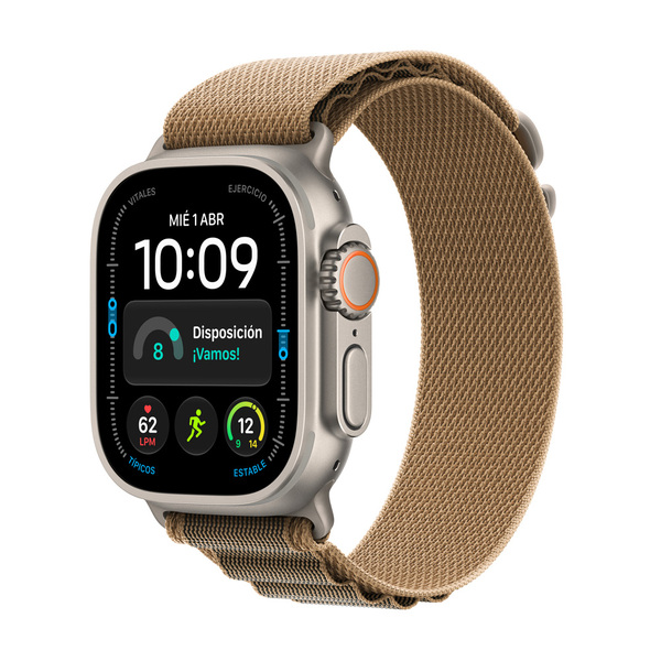 Apple watch ultra 4 49mm gps plus cellular natural titanium alpine loop desert 01