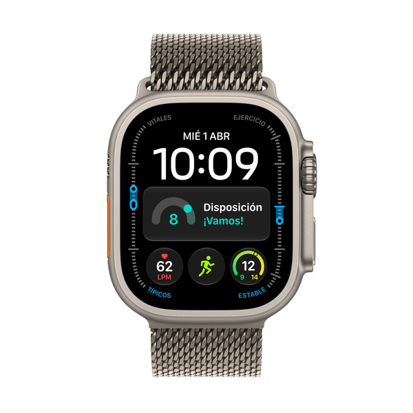 Apple watch ultra 4 49mm gps plus cellular natural titanium milanese loop natural 02