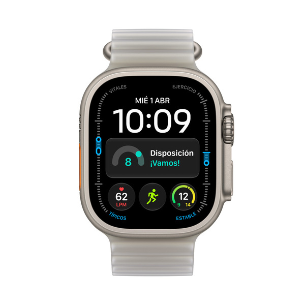 Apple watch ultra 4 49mm gps plus cellular natural titanium ocean band translucent gray 02