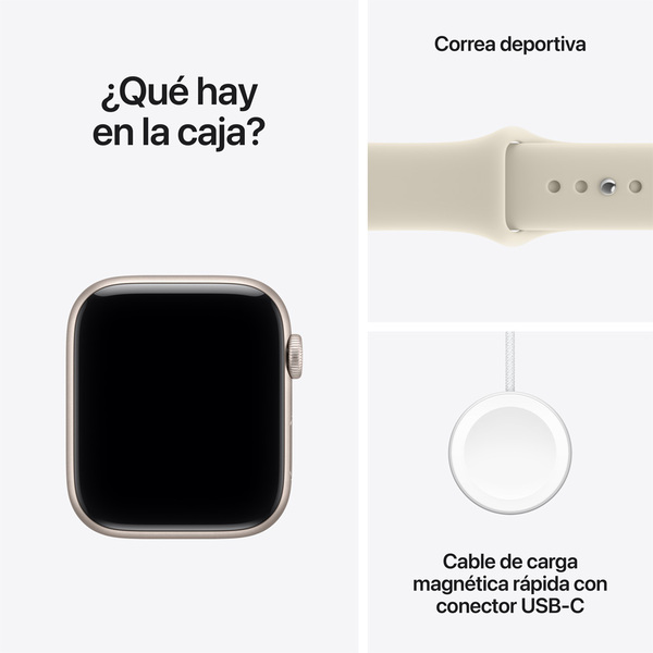 Apple watch se 3 44mm gps starlight aluminum sport band sand 08